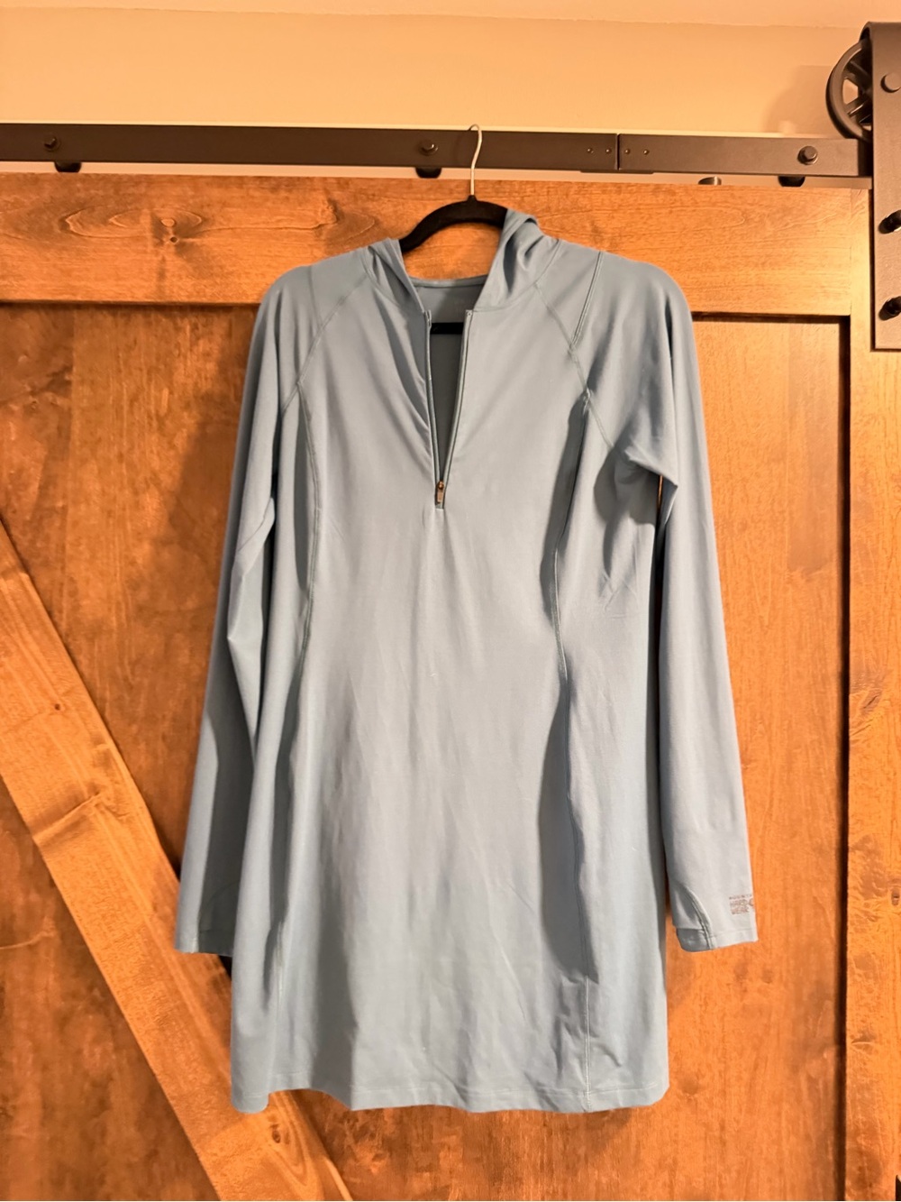 Mountain Hardwear Crater Lake Dress M Baltic Blue UPF 50 Hooded Cover Up